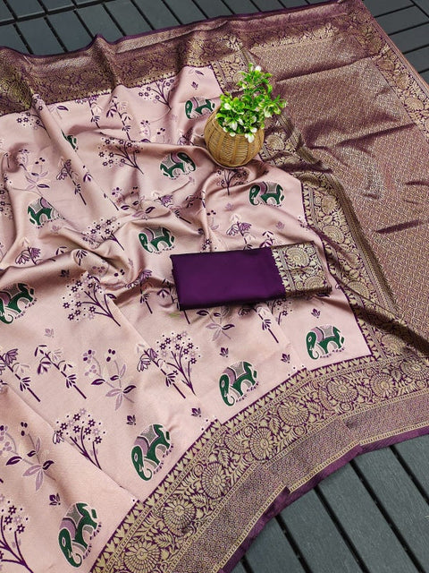 VastraLakshmi Deserving Lavender Soft Silk Saree With Ravishing Blouse Piece