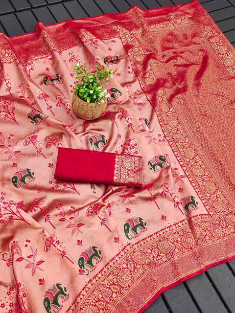 VastraLakshmi Ideal Pink Soft Silk Saree With Divine Blouse Piece