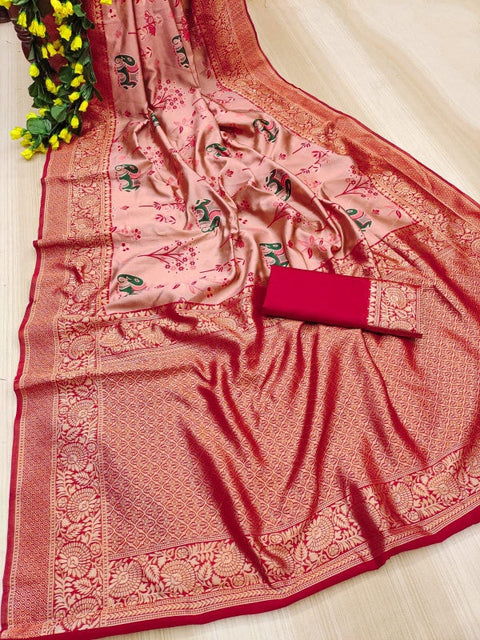 VastraLakshmi Ideal Pink Soft Silk Saree With Divine Blouse Piece