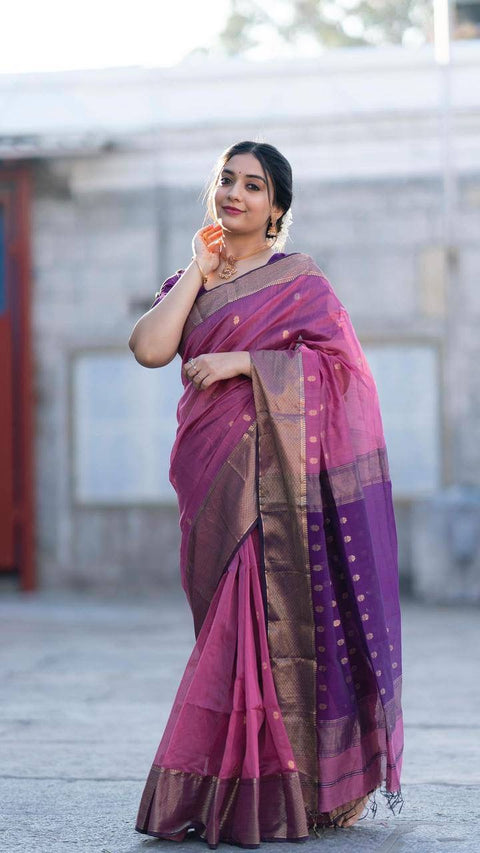 VastraLakshmi Angelic Lavendor Soft Silk Saree With Scrupulous Blouse Piece