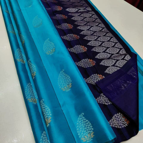 VastraLakshmi Surpassing Firozi Soft Silk Saree With Enamoring Blouse Piece