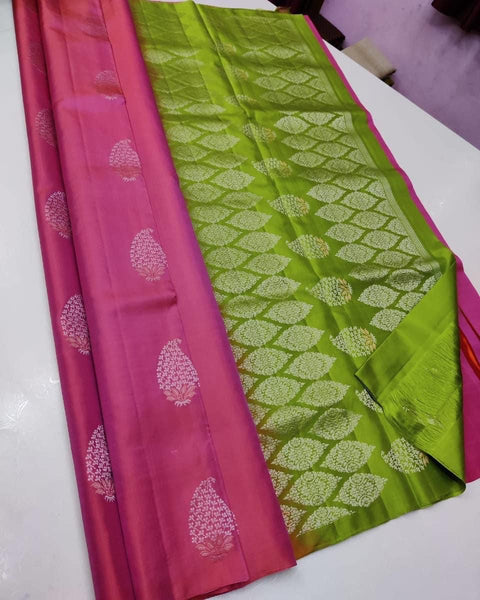 VastraLakshmi Glowing Pink Soft Silk Saree With Sonorous Blouse Piece