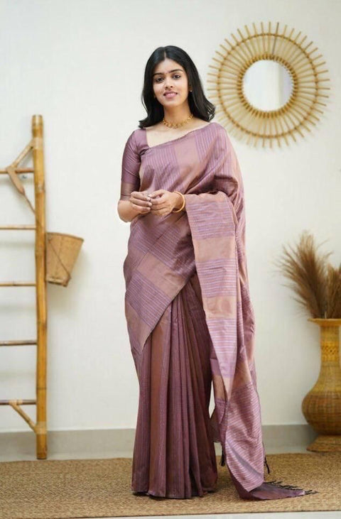 VastraLakshmi Ratatouille Baby Pink Soft Silk Saree With Vestigial Blouse Piece