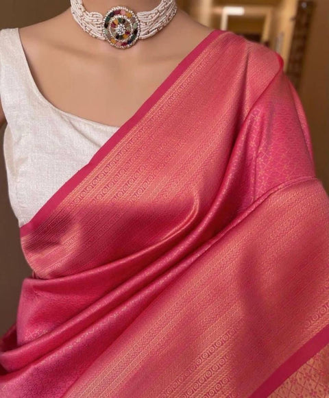 VastraLakshmi Phenomenal Dark Pink Soft Silk Saree With Invaluable Blouse Piece