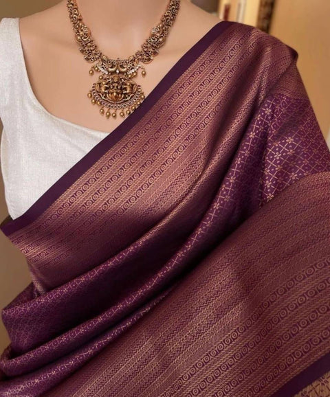 VastraLakshmi Outstanding Purple Soft Silk Saree With Charming Blouse Piece