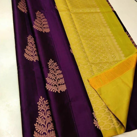 VastraLakshmi Girlish Dark Purple Soft Silk Saree With Impressive Blouse Piece