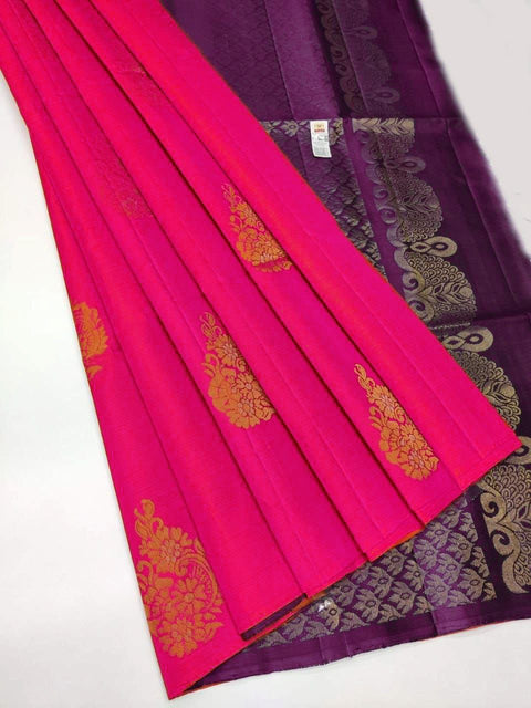 VastraLakshmi Lassitude Dark Pink Soft Silk Saree With Mellifluous Blouse Piece