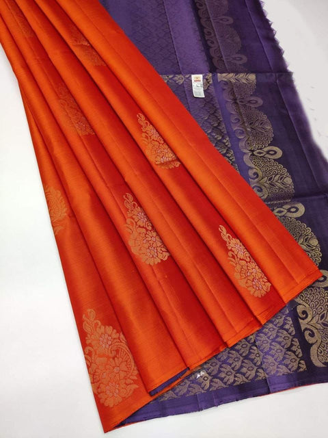 VastraLakshmi Deserving Orange Soft Silk Saree With Susurrous Blouse Piece