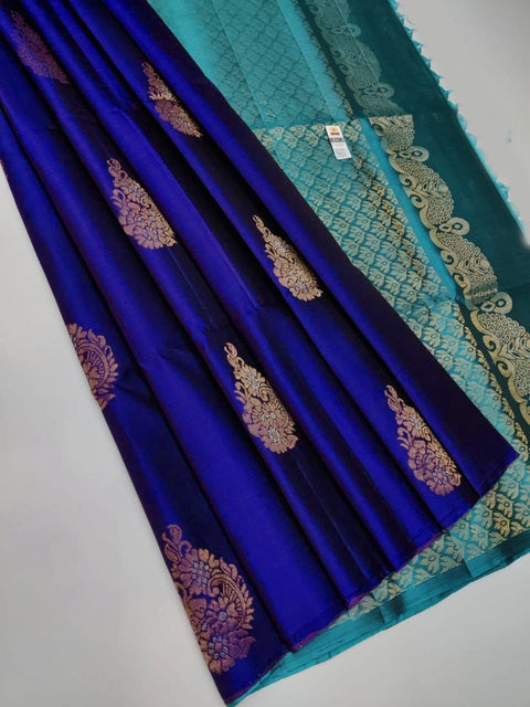 VastraLakshmi Gratifying Royal Blue Soft Silk Saree With Incredible Blouse Piece