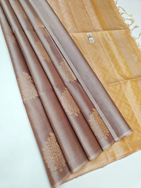 VastraLakshmi Prettiest Beige Soft Silk Saree With Blissful Blouse Piece