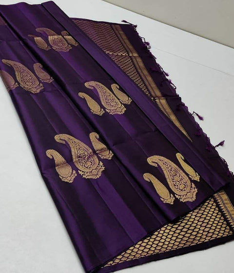 VastraLakshmi Mellifluous Purple Soft Silk Saree With Devastating Blouse Piece