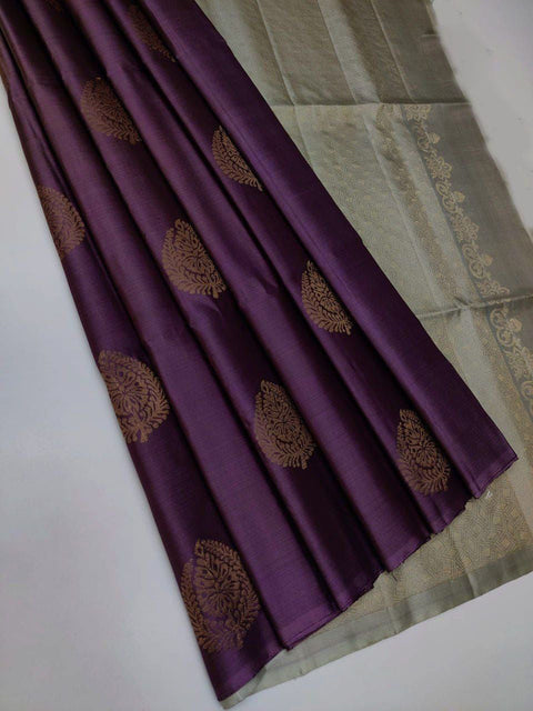 VastraLakshmi Twirling Purple Soft Silk Saree With Vivacious Blouse Piece