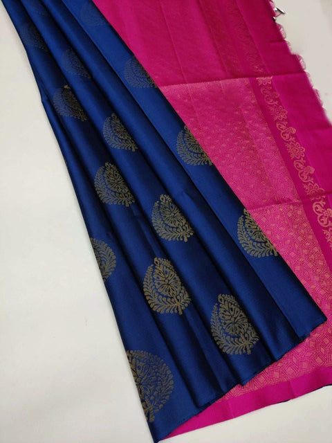 VastraLakshmi Radiant Royal Blue Soft Silk Saree With Opulent Blouse Piece