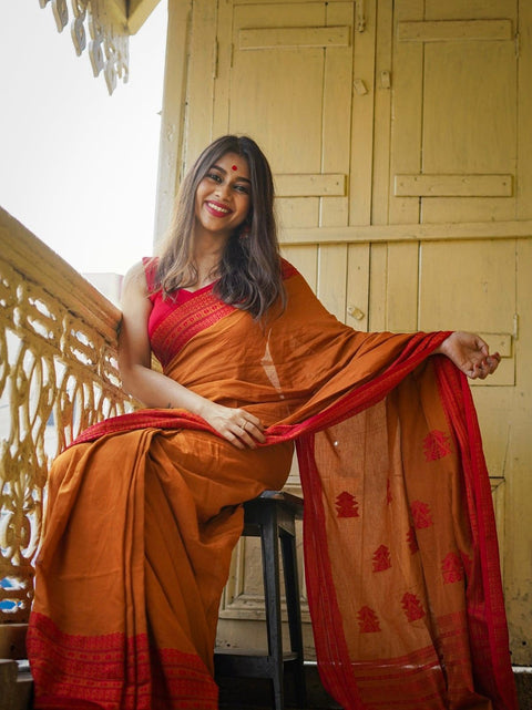 VastraLakshmi Stunning Yellow Cotton Silk Saree With Glowing Blouse Piece