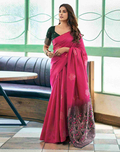 VastraLakshmi Attractive Dark Pink Soft Silk Saree With Wonderful Blouse Piece