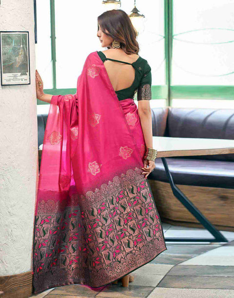 VastraLakshmi Attractive Dark Pink Soft Silk Saree With Wonderful Blouse Piece