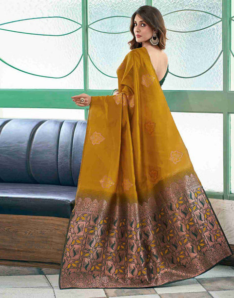 VastraLakshmi Deserving Mustard Soft Silk Saree With Designer Blouse Piece