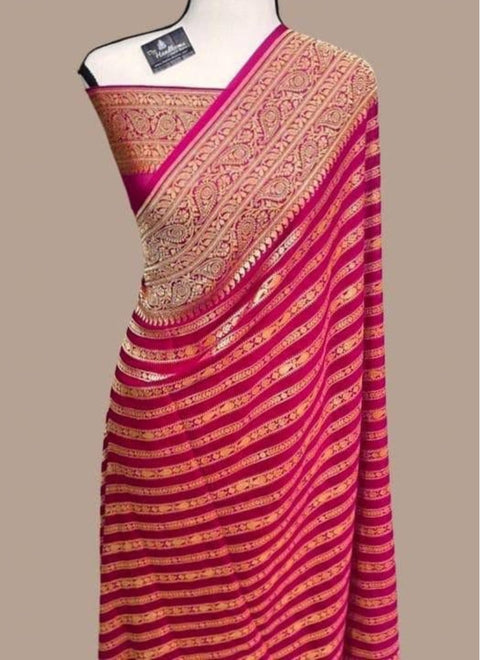 VastraLakshmi Impressive Dark Pink Soft Banarasi Silk Saree With Arresting Blouse Piece