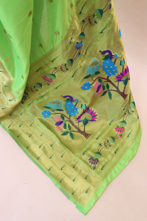 VastraLakshmi Assemblage Parrot Paithani Silk Saree With Redolent Blouse Piece