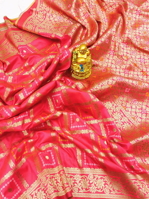 VastraLakshmi Exquisite Pink Banarasi Silk Saree With Traditional Blouse Piece