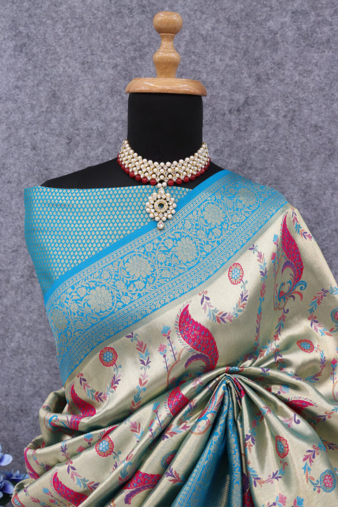 VastraLakshmi Unique Beige Digital Printed Soft Silk Saree With Appealing Blouse Piece