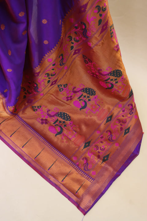 VastraLakshmi Flattering Purple Paithani Silk Saree With Outstanding Blouse Piece