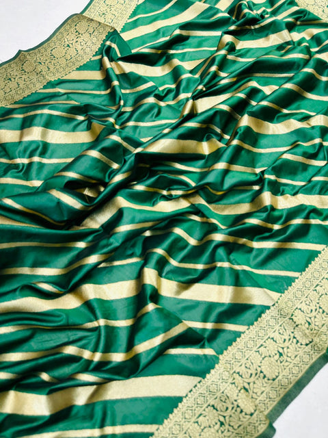 VastraLakshmi Comely Green Banarasi Silk Saree With Excellent Blouse Piece