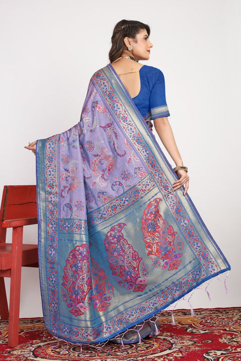 VastraLakshmi Smart Lavendor Pashmina saree With Breathtaking Blouse Piece