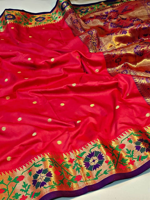 VastraLakshmi Moiety Dark Pink Soft Banarasi Silk Saree With Devastating Blouse Piece