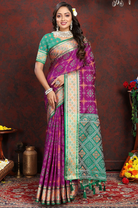 VastraLakshmi Profuse Purple Soft Banarasi Silk Saree With Proficient Blouse Piece