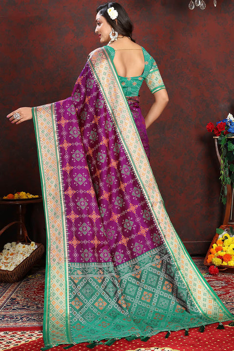 VastraLakshmi Profuse Purple Soft Banarasi Silk Saree With Proficient Blouse Piece