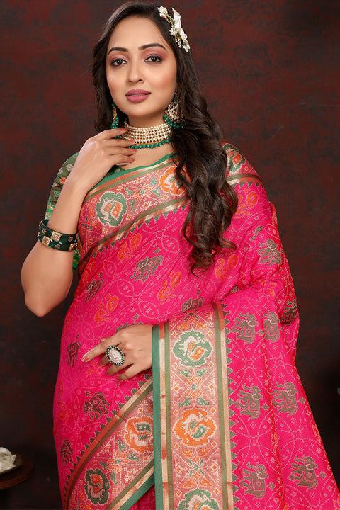 VastraLakshmi Tempting Dark Pink Soft Banarasi Silk Saree With Staggering Blouse Piece