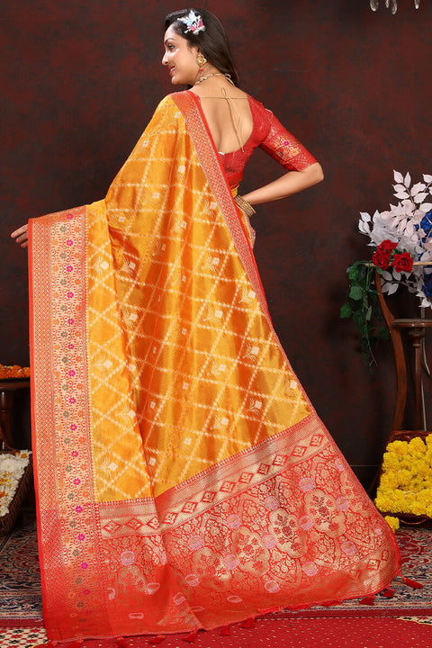 VastraLakshmi Excellent Yellow Soft Banarasi Silk Saree With Conflate Blouse Piece