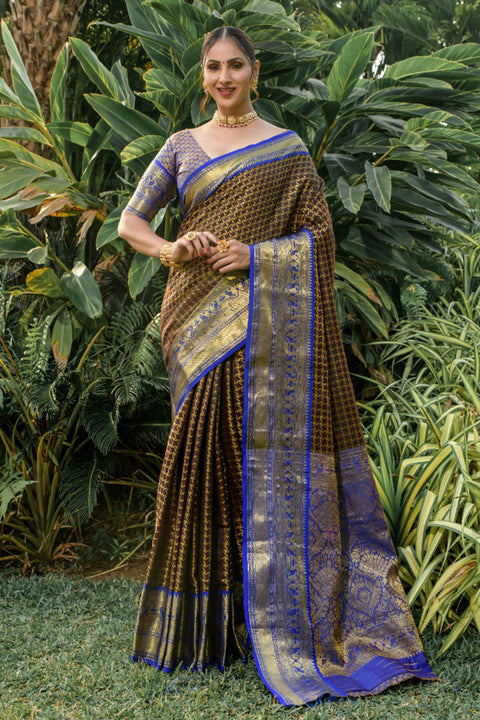 VastraLakshmi Flaunt Wine Soft Banarasi Silk Saree With Bewitching Blouse Piece