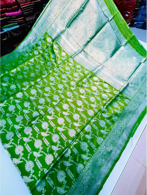 VastraLakshmi Classy Green Soft Banarasi Silk Saree With Precious Blouse