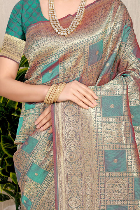 VastraLakshmi Capricious Grey Kanjivaram Silk Saree With Glittering Blouse Piece