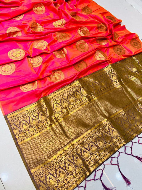 VastraLakshmi Adorning Pink Kanjivaram Silk Saree and Angelic Blouse Piece