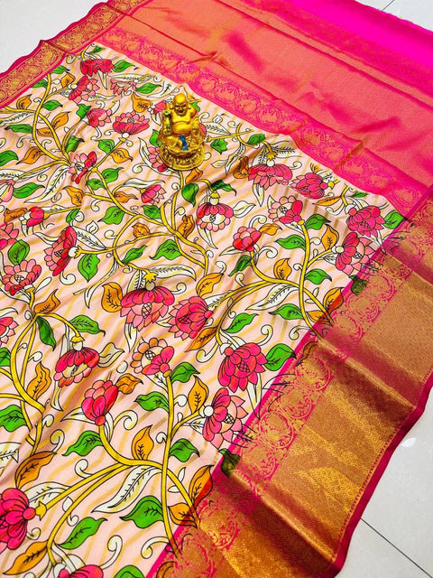 VastraLakshmi Sensational Pink Soft Silk Saree With Dazzling Blouse Piece