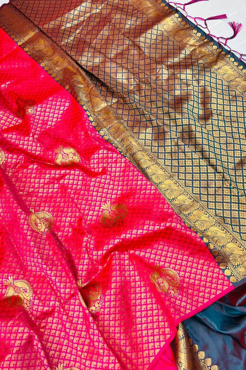 VastraLakshmi Precious Dark Pink Soft Silk Saree With Incredible Blouse Piece