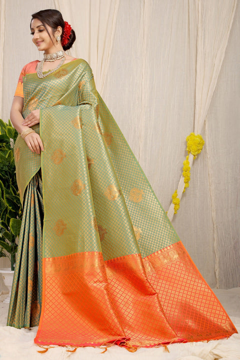 VastraLakshmi Preferable Pista Soft Silk Saree With Incredible Blouse Piece