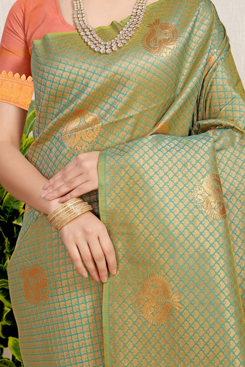 VastraLakshmi Preferable Pista Soft Silk Saree With Incredible Blouse Piece