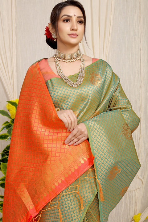 VastraLakshmi Preferable Pista Soft Silk Saree With Incredible Blouse Piece