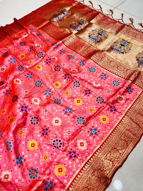 VastraLakshmi Staring Pink Soft Patola Silk Saree with Demanding Blouse Piece