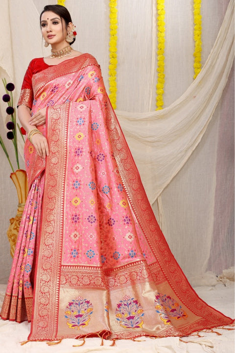 VastraLakshmi Staring Pink Soft Patola Silk Saree with Demanding Blouse Piece