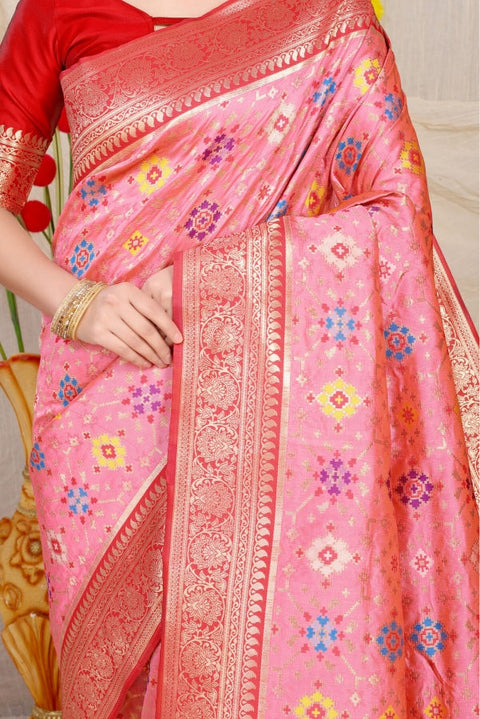 VastraLakshmi Staring Pink Soft Patola Silk Saree with Demanding Blouse Piece