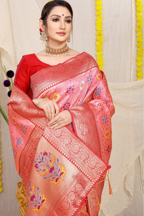 VastraLakshmi Staring Pink Soft Patola Silk Saree with Demanding Blouse Piece