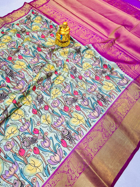 VastraLakshmi Super extravagant Pista Soft Silk Saree With Exquisite Blouse Piece