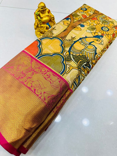 VastraLakshmi Alluring Yellow Soft Silk Saree With Girlish Bewitching Piece