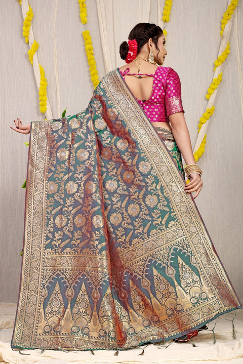 VastraLakshmi Gratifying Grey Soft Banarasi Silk Saree With Nemesis Blouse Piece