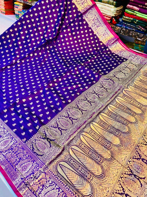 VastraLakshmi Prodigal Purple Soft Banarasi Silk Saree With Incomparable Blouse Piece